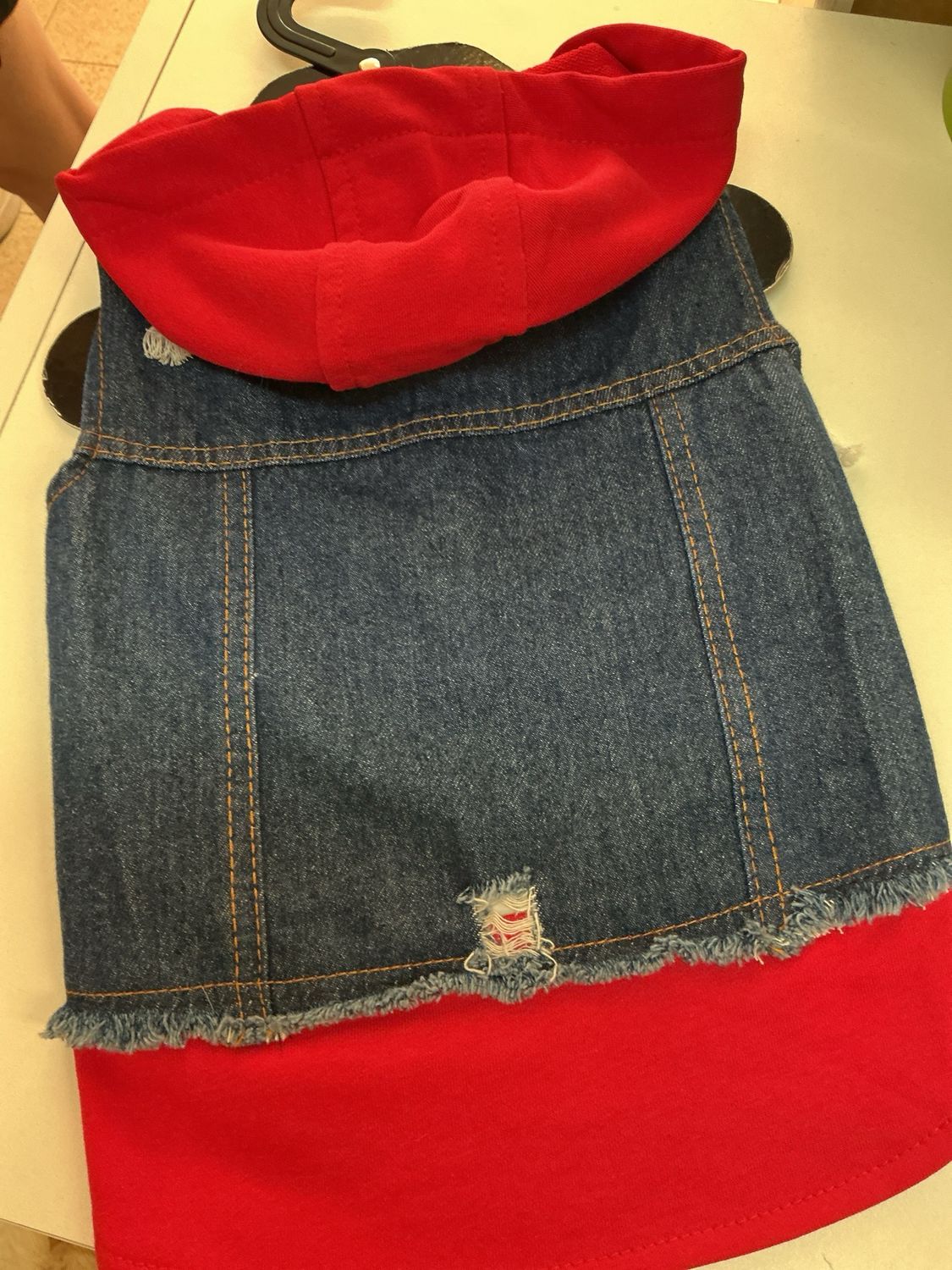 Jeans vest met kap XL