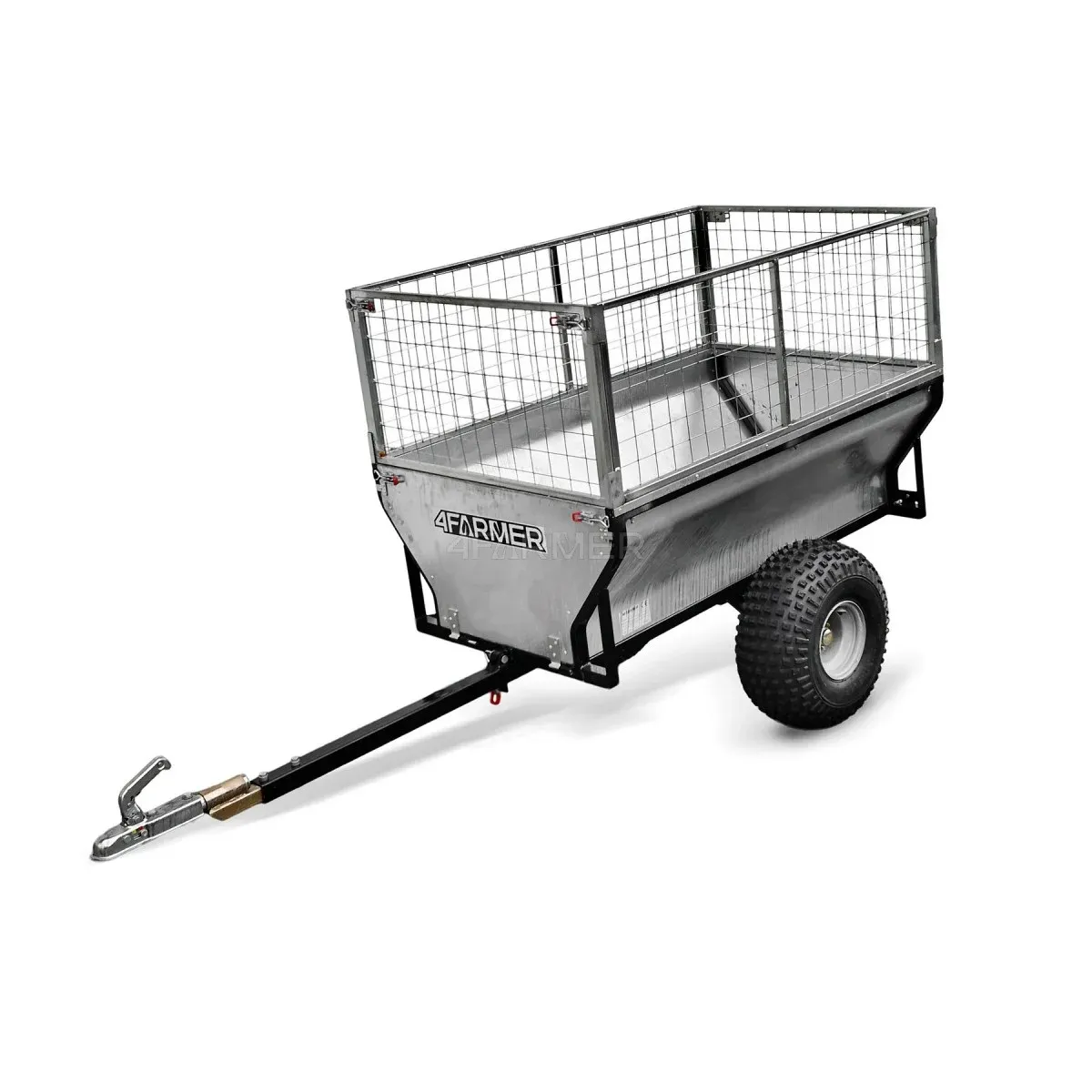 Przyczepka ogrodowa do quada (ATV) KD-T01B z nadstawkami z siatki 4FARMER