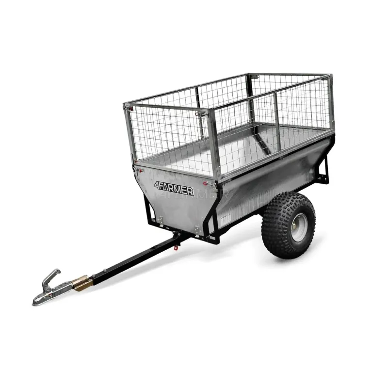 Przyczepka ogrodowa do quada (ATV) KD-T01B z nadstawkami z siatki 4FARMER