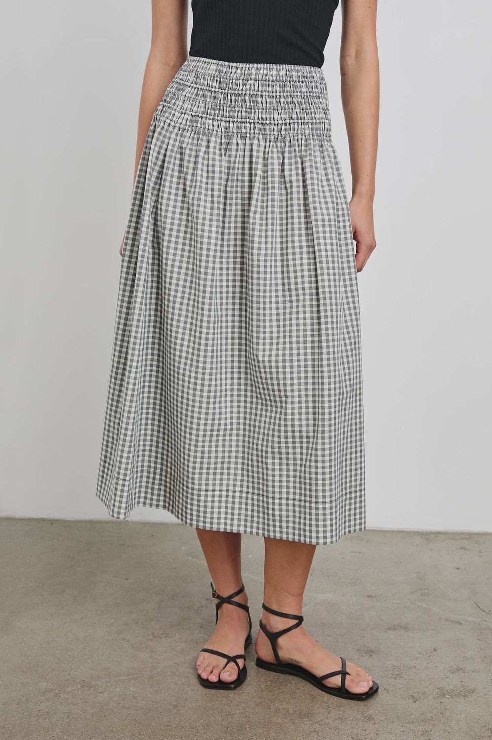 Alessa Skirt in Ivory Gingham