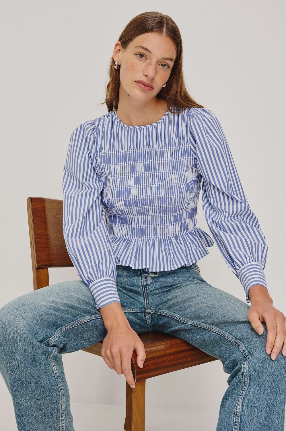 Tabi Top in Mariner Stripe