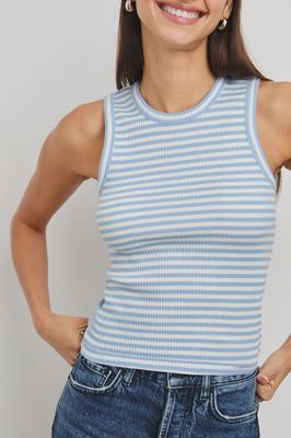 Racer Tank in Blue Stripe