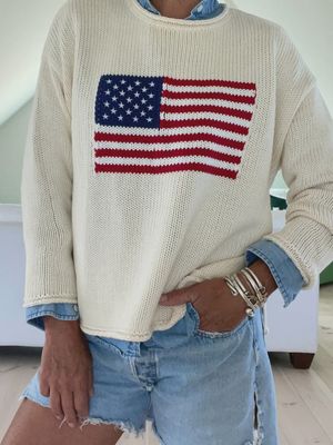 Chloe Flag Sweater in Cream