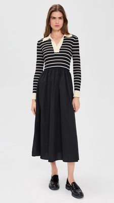 Moon River Striped Long Sleeve Dress