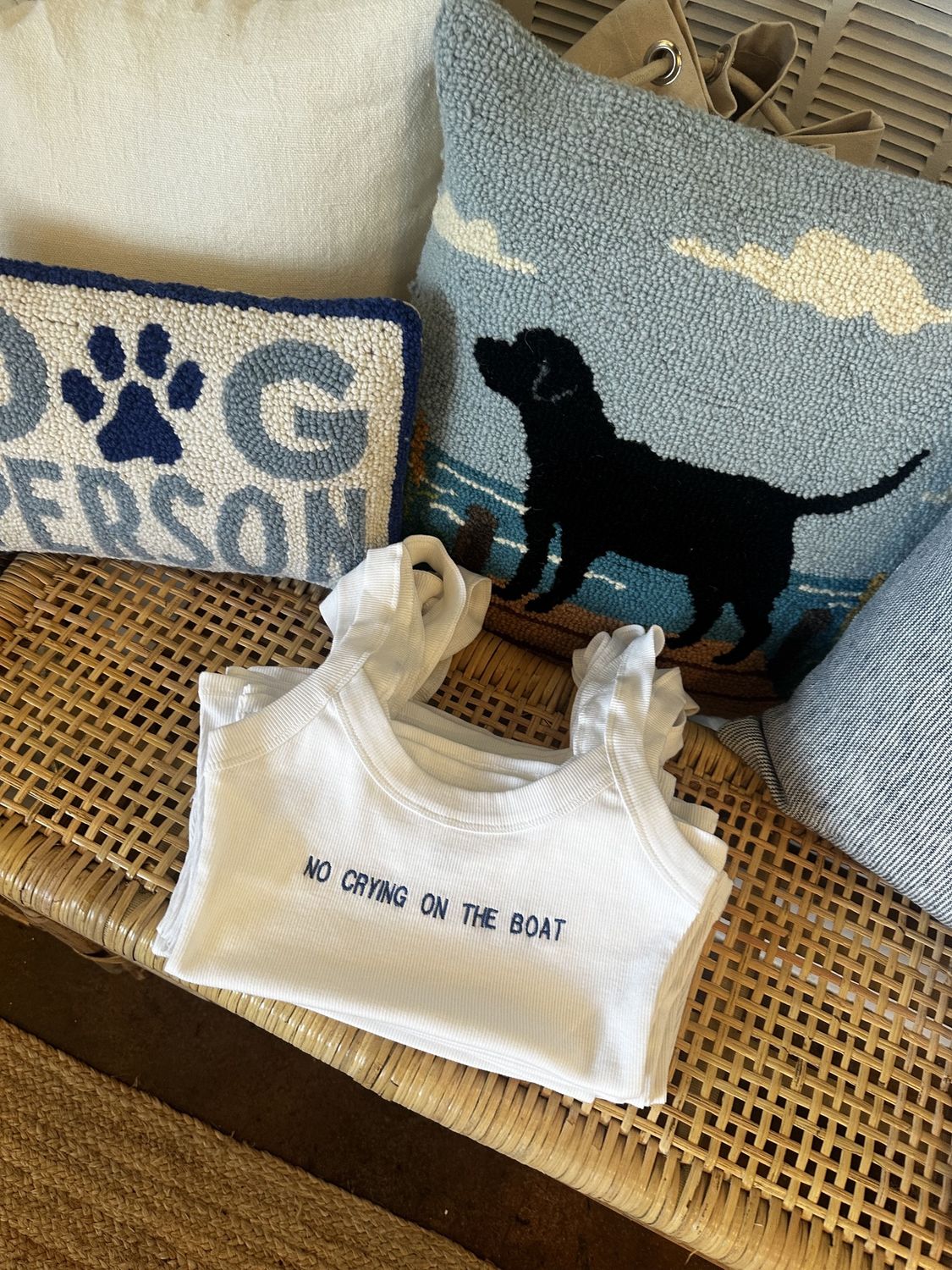 No Crying On The Boat - White Tank