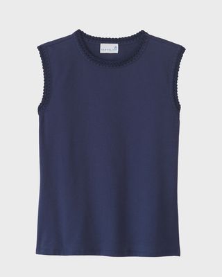 Logan Crew Neck Tank in Midnight Blue