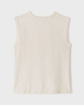 Logan Crew Neck Tank in Ecru