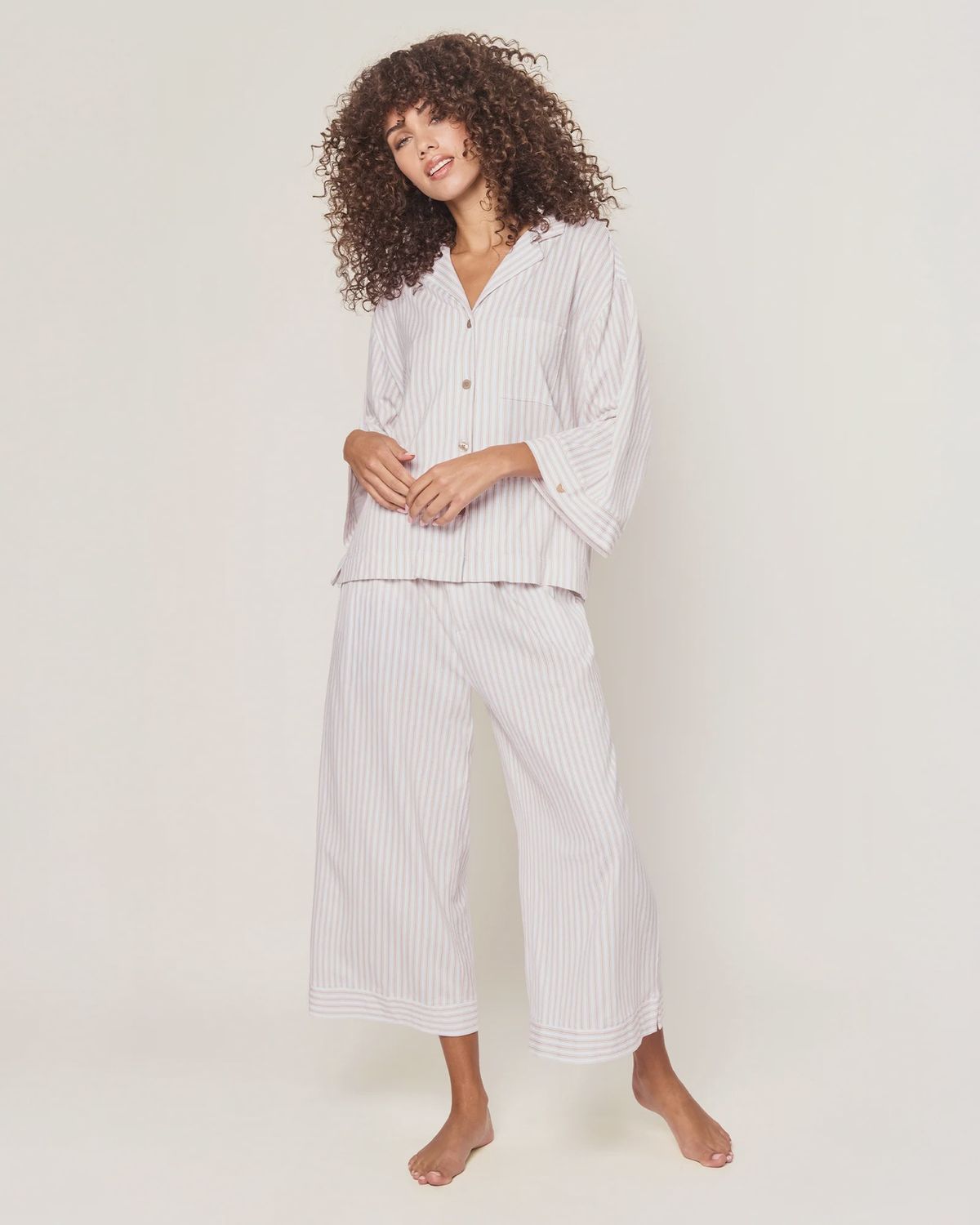 Olivia Pajamas in Camel Ticking