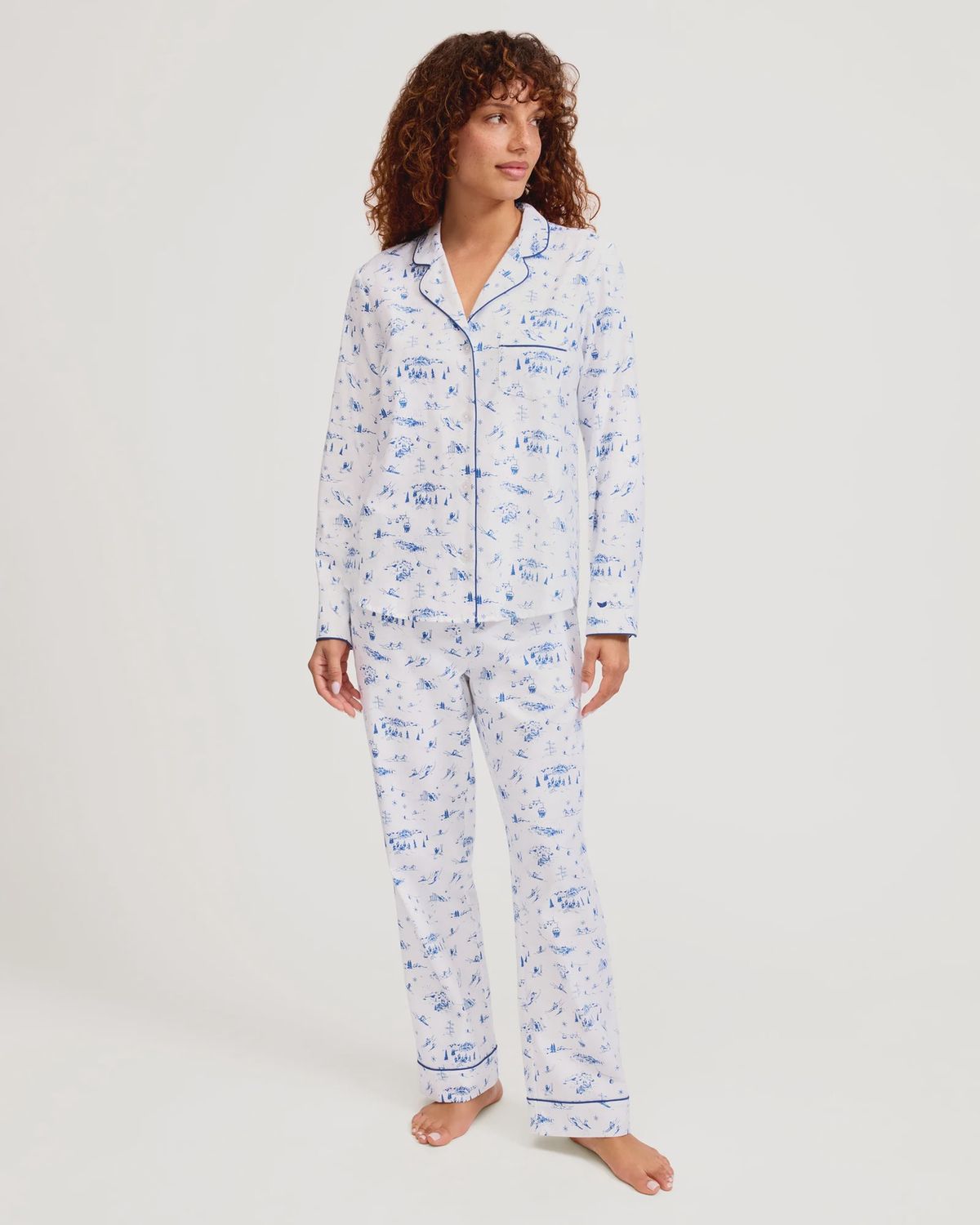 Twill Pajama Set in Chalet Toile