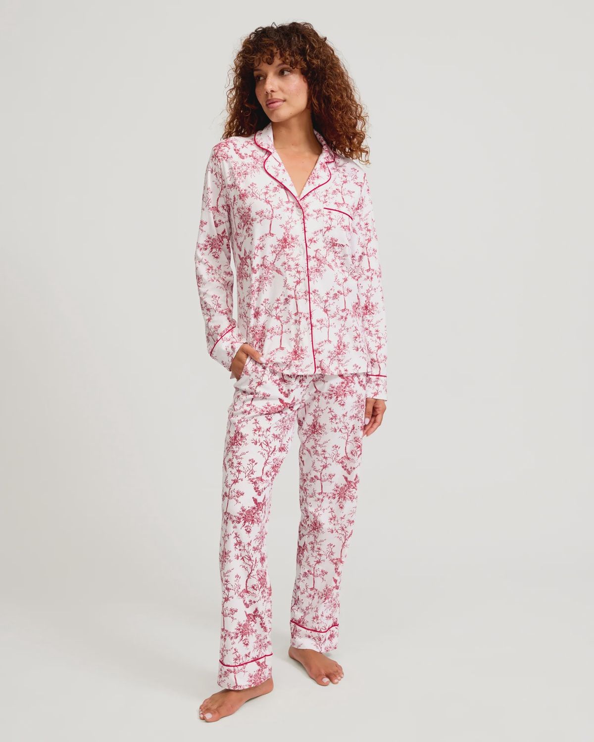 Twill Pajama Set in Timeless Toile