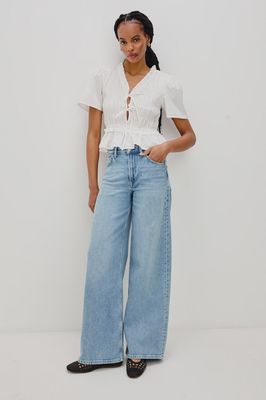 Portia Poplin Top in White