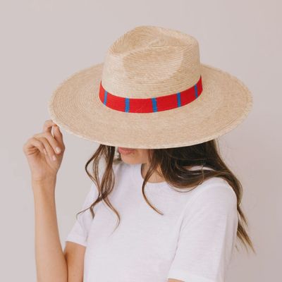 Red &amp; Blue Palm Hat