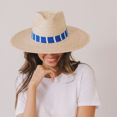 Blue &amp; White Palm Hat