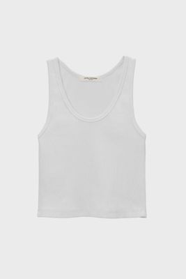 Debbie Ribbed Tank in White
