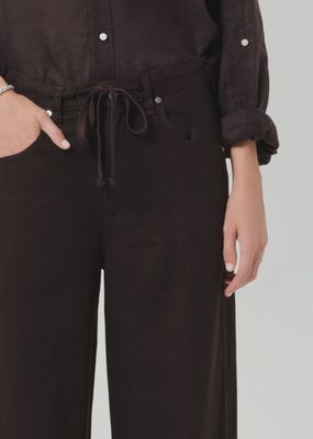 Brynn Drawstring Trouser in Chocolate
