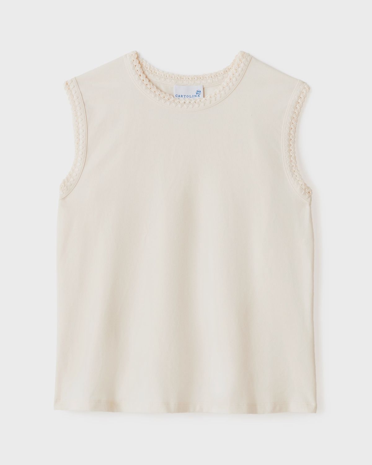 Logan Crew Neck Tank in Ecru