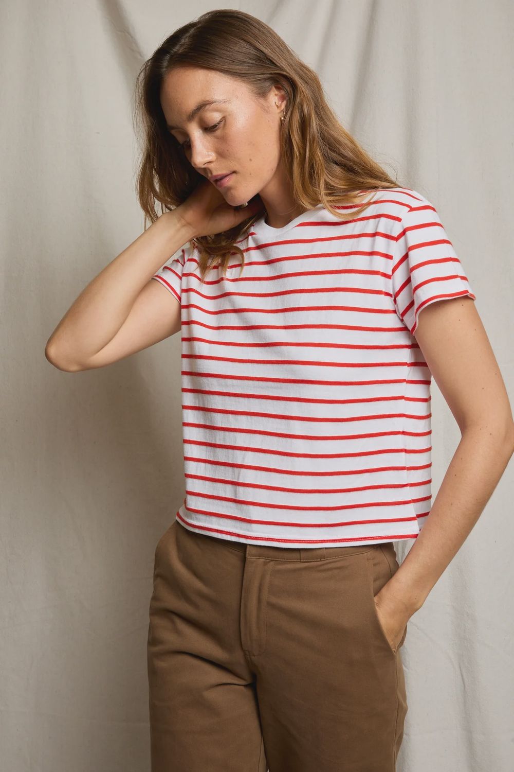 Everett Tee in Red Stripe