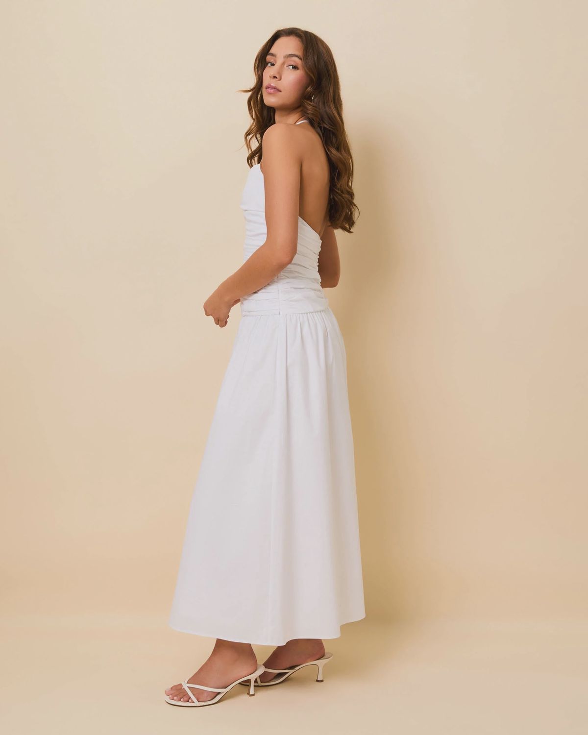 Adina Poplin Dress in White