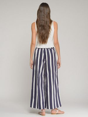 Navy Striped Trousers