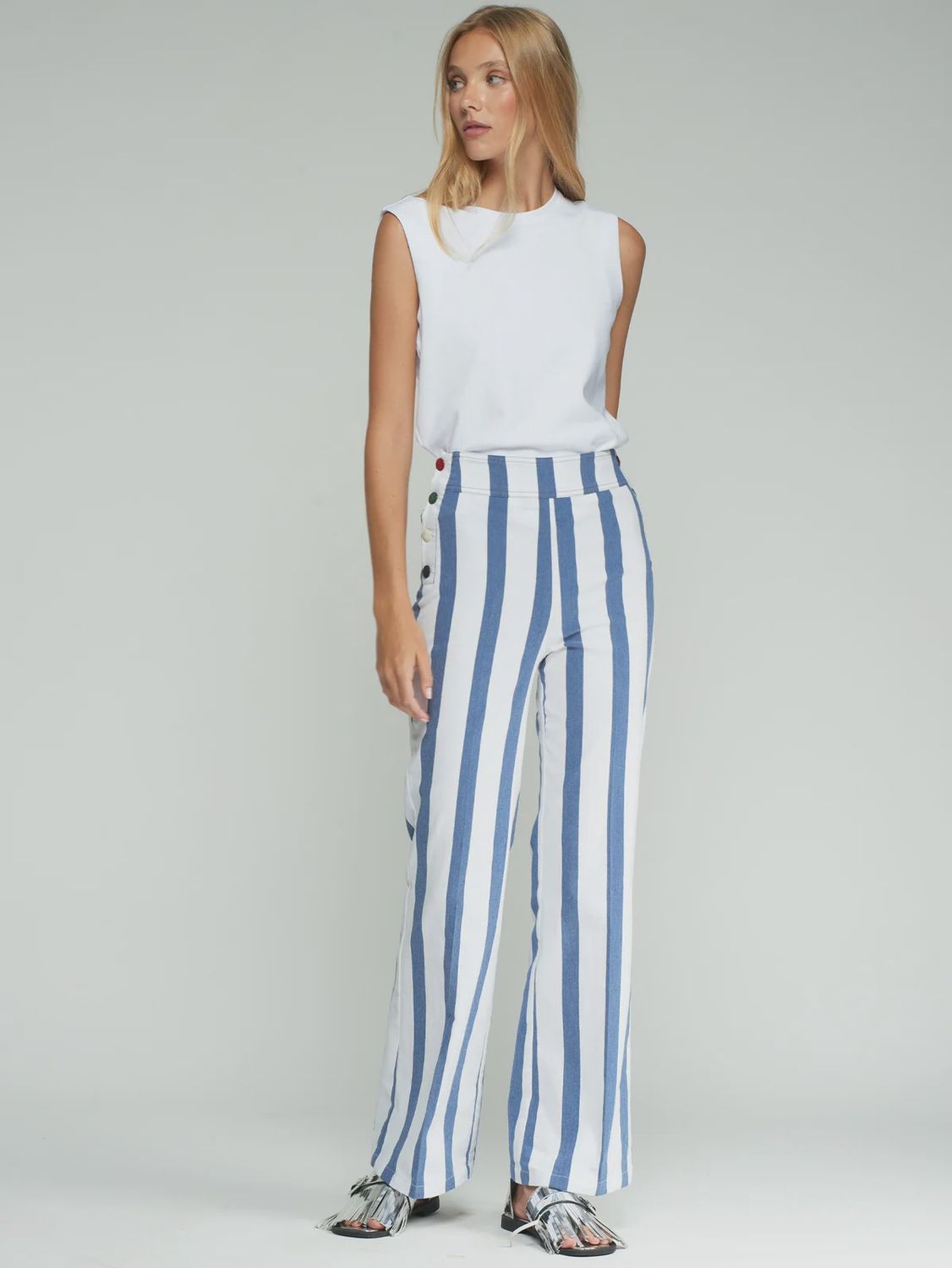 Striped Trouser in Blue