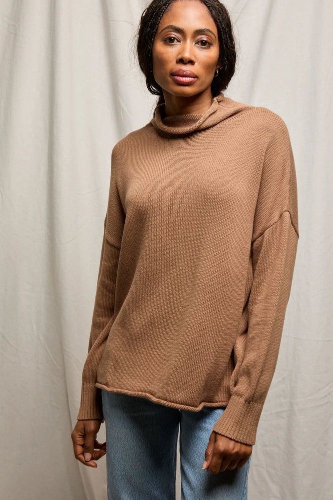Avery mock neck sweater - mocha