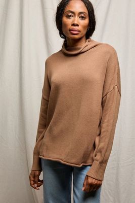 Avery mock neck sweater - mocha
