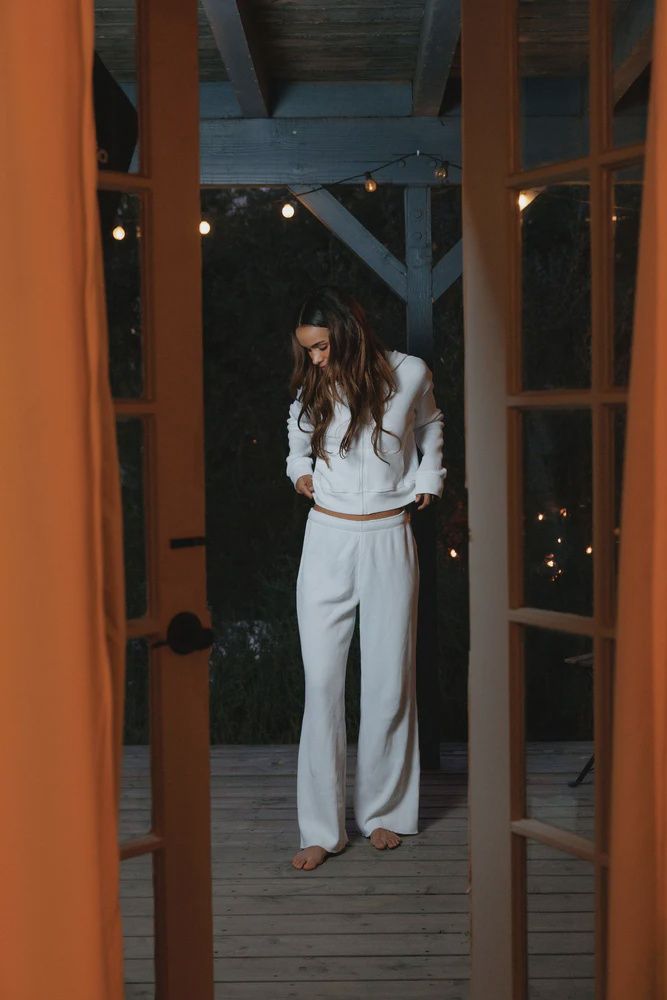 Shane Waffle Pant - White