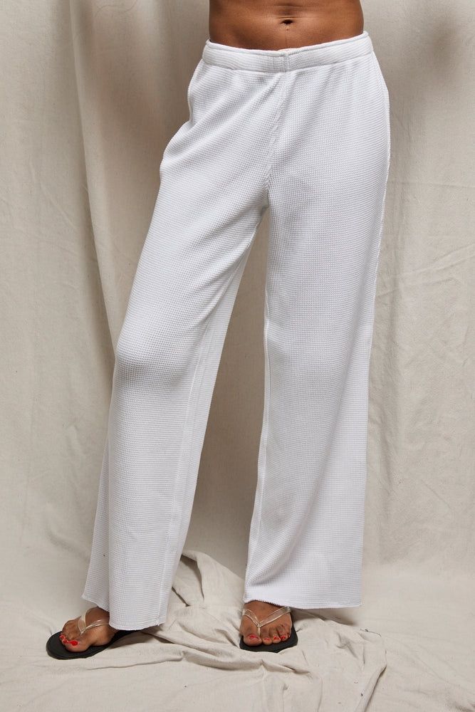 Shane Waffle Pant - White
