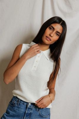 Fran Pointelle Sleeveless Polo