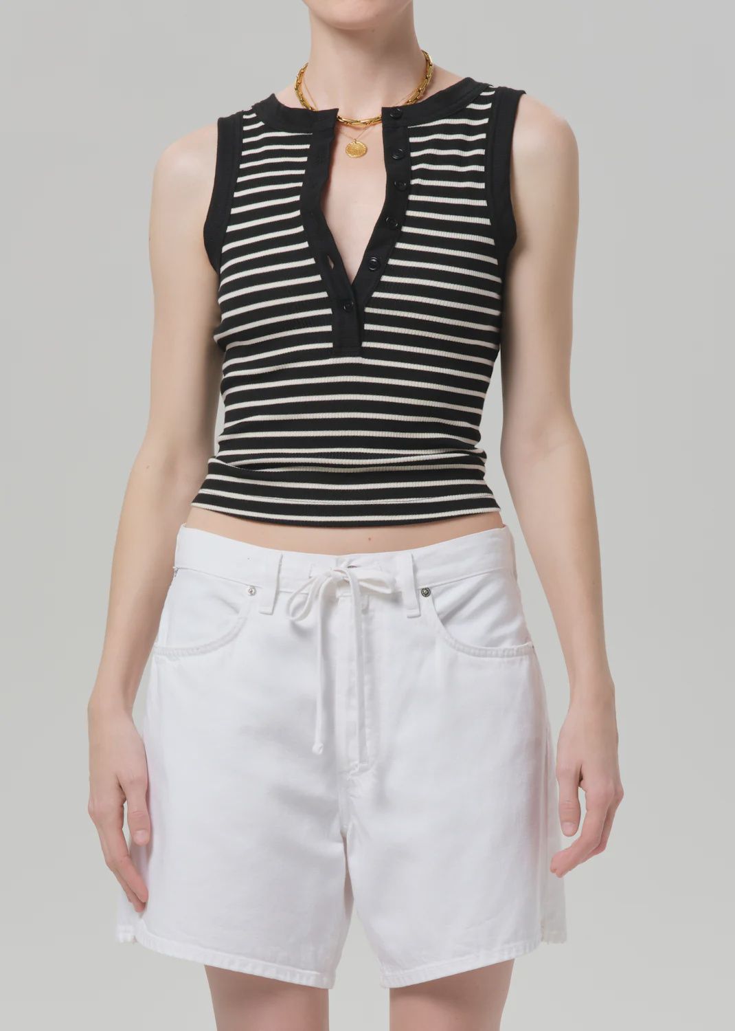Caralyn Tank in Anthracite Stripe