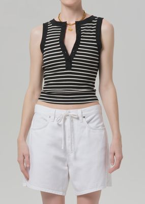 Caralyn Tank in Anthracite Stripe