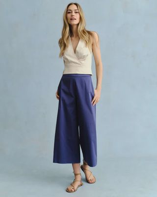 Olive Halter Top in Ivory