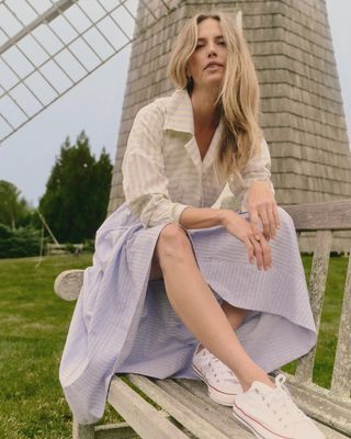 Johanna Dress in Banana Stripe