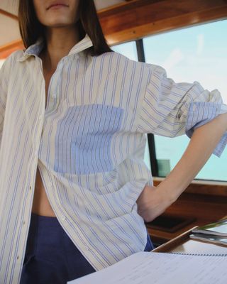 Penelope Shirt in Banana Stripe