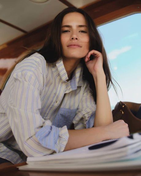Penelope Shirt in Banana Stripe