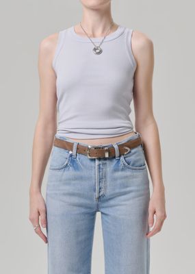 Isabel Rib Tank in Light Blue