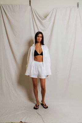 Lorelai Linen Oversized Button-down