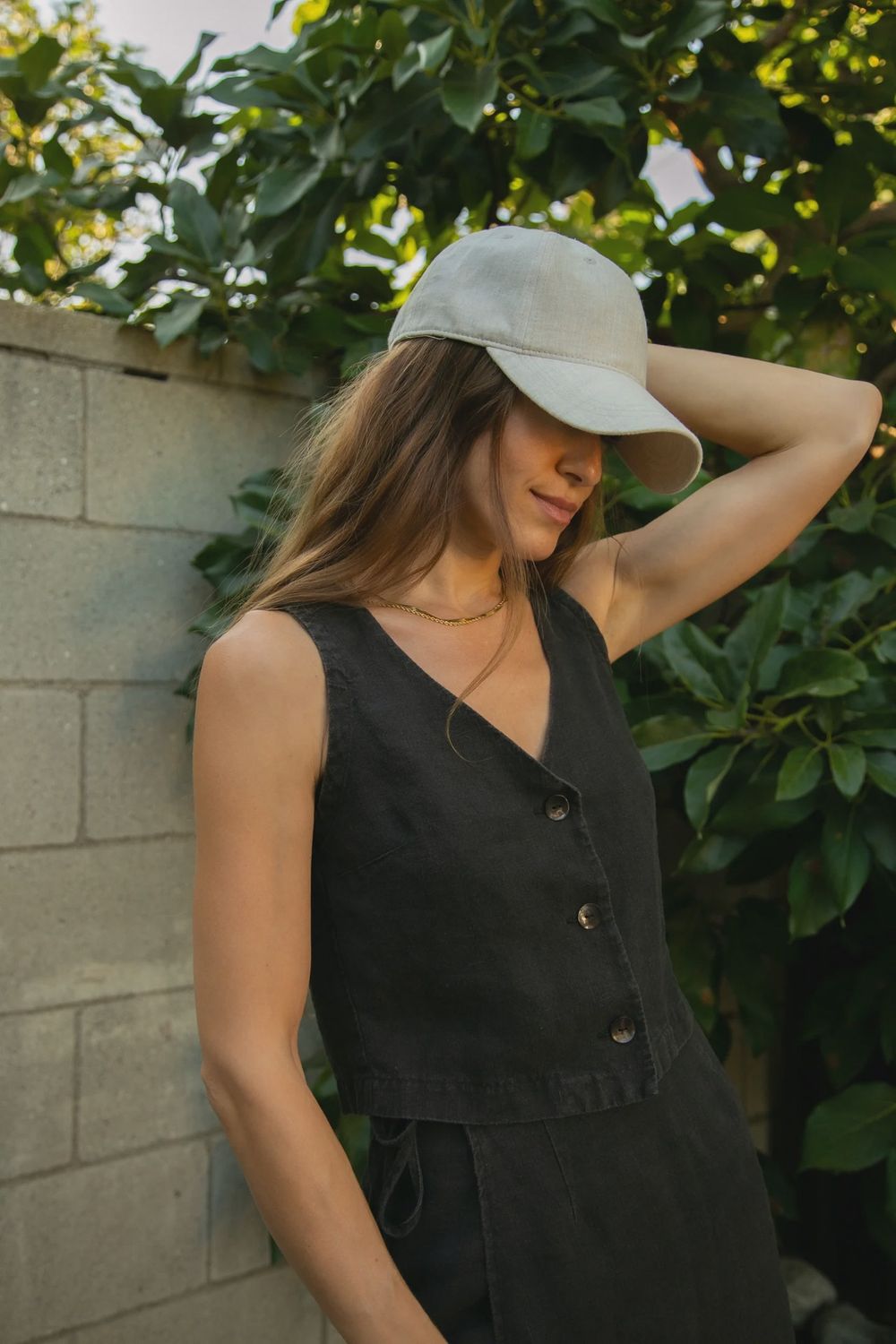 Spencer Linen Cap in Cream