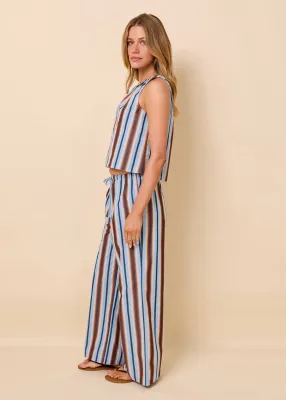 Dev Poplin Top in Ombre Stripe
