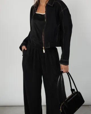 Kotli Bag in Black Suede