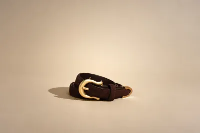 Adela Belt in Espresso Suede