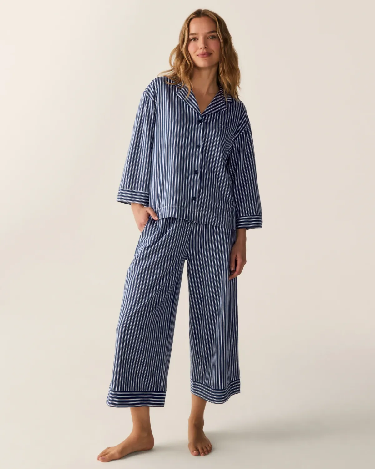 Olivia Pajamas in Admiral Ticking