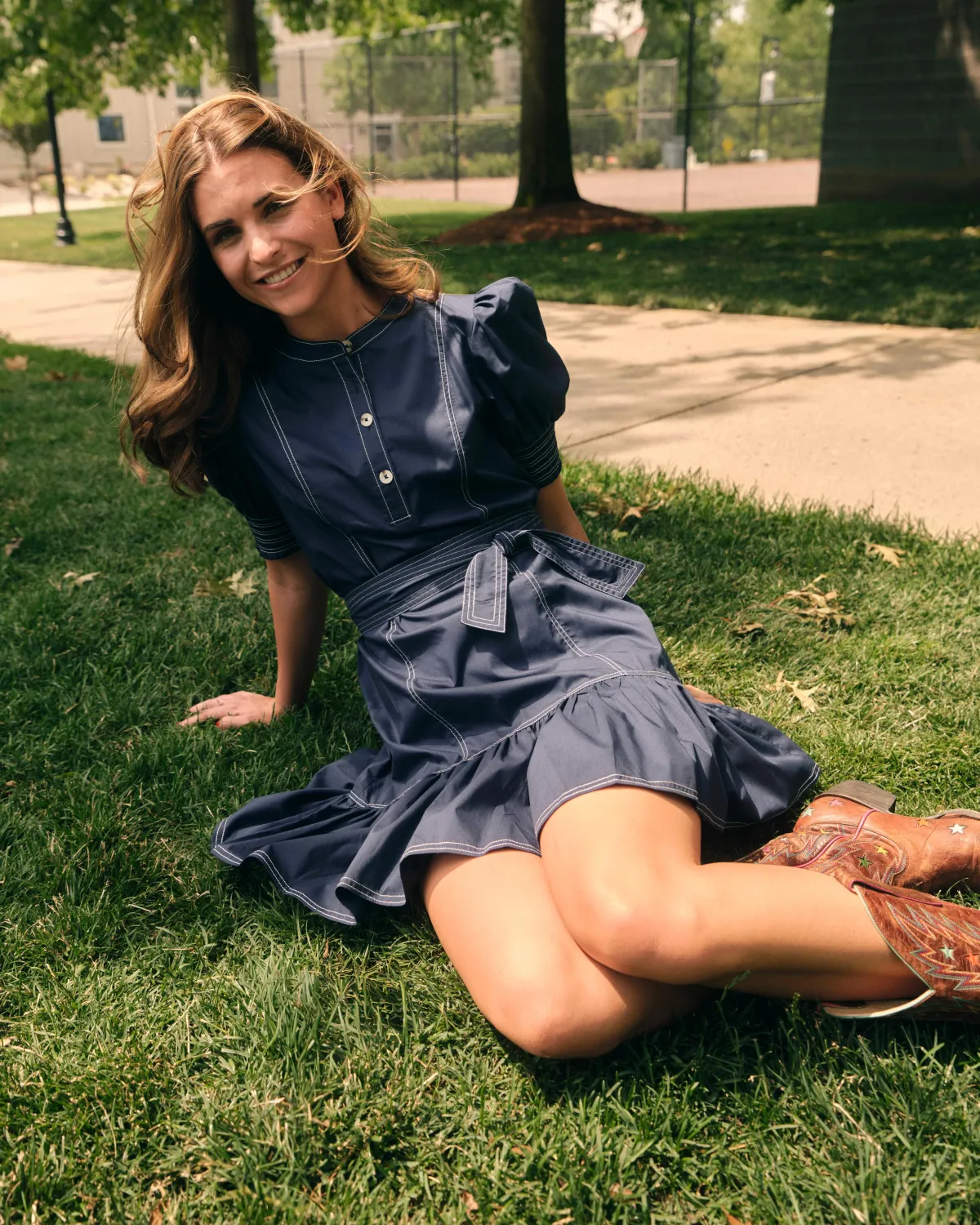 Bonnie Dress in Navy