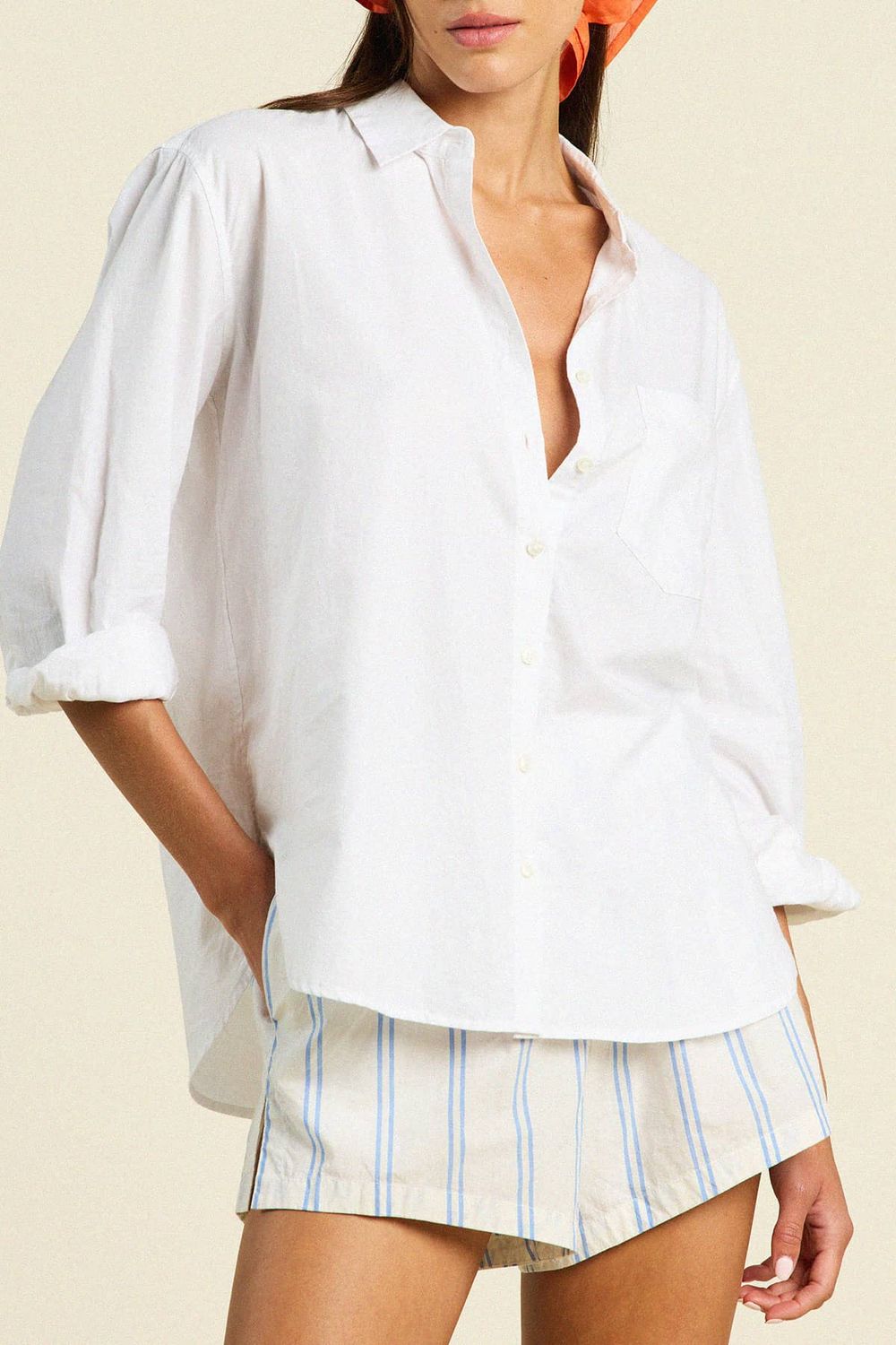 Blake Oversized Shirt White in Coastal Cotton