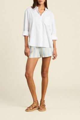 Blake Oversized Shirt White in Coastal Cotton