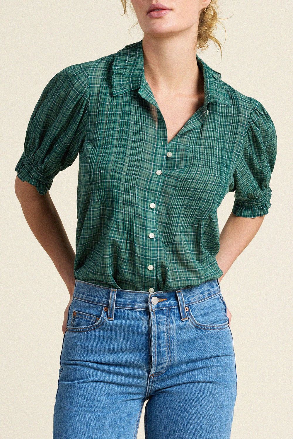 Jess Blouse in Murin Tartan