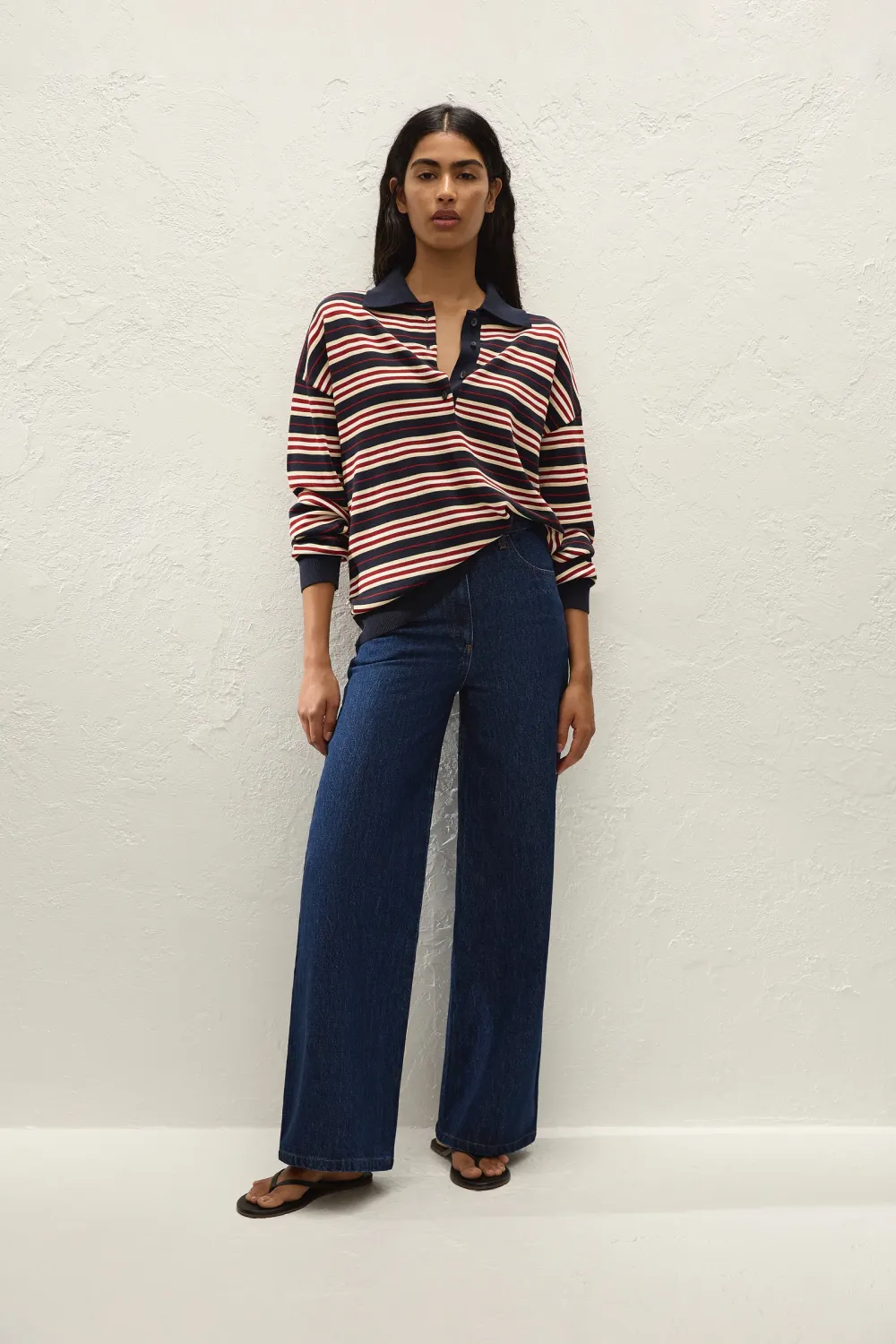 Harlow Polo in Cila Stripe Navy