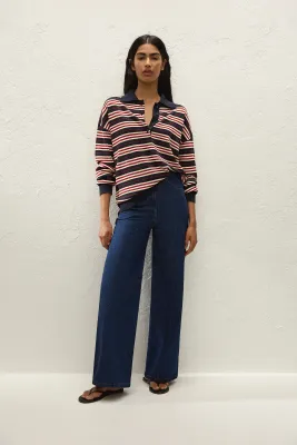 Harlow Polo in Cila Stripe Navy