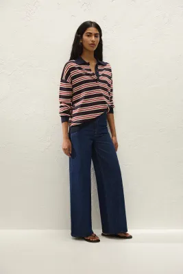 Harlow Polo in Cila Stripe Navy