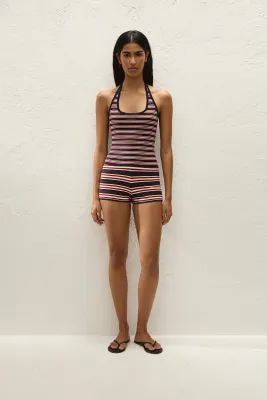Playa Mini Short in Cila Stipe Navy